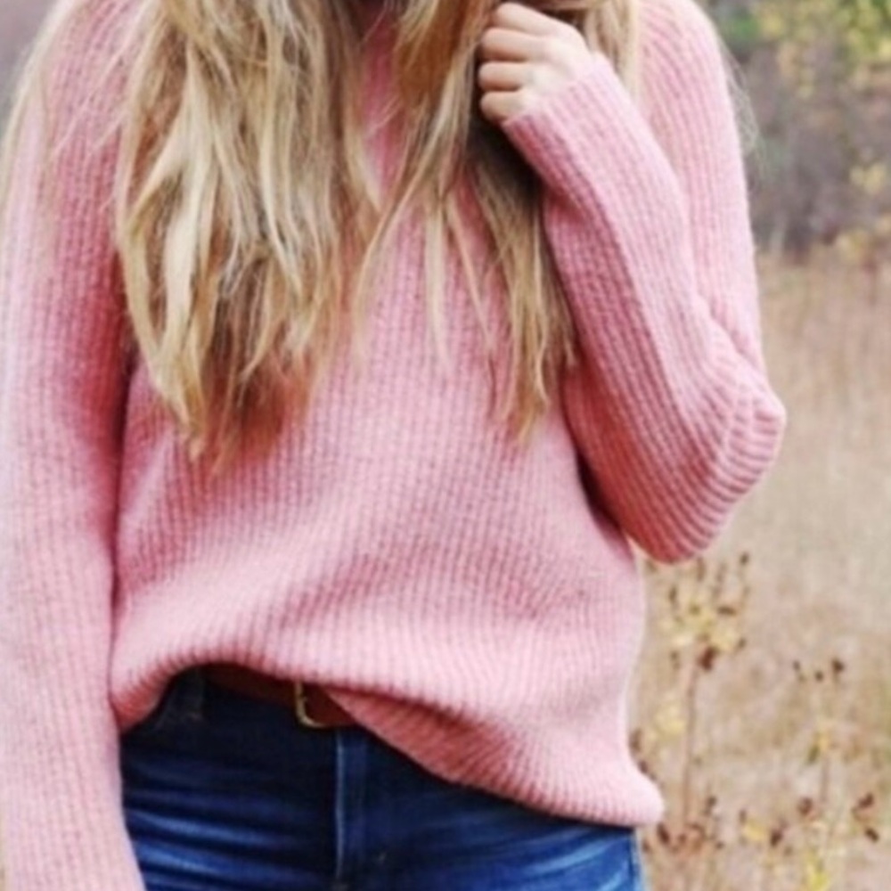 Madewell Northfield Mockneck Wool in Heatherd Poinsettia XS. EUC